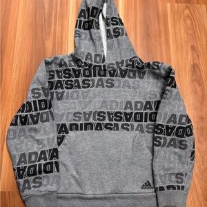 Adidas Black and Gray Men's Hoodie
